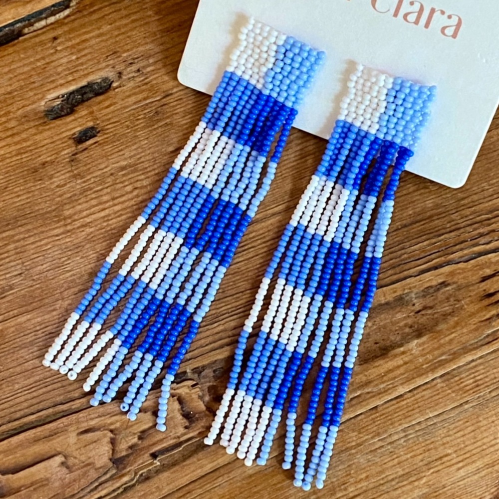 🌺🎉HP🎉🌺 NWT Anthropologie Casa Clara Beaded Tassel Earrings - Picture 8 of 16